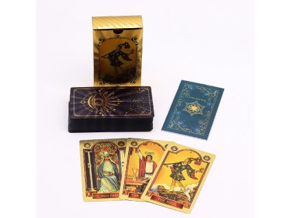 Zlato-modré Tarotové Karty - Vševidiace Oko + Brožúra