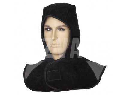 Kapucňa z čiernej delenej  hovädzej kože  Arc Knight®