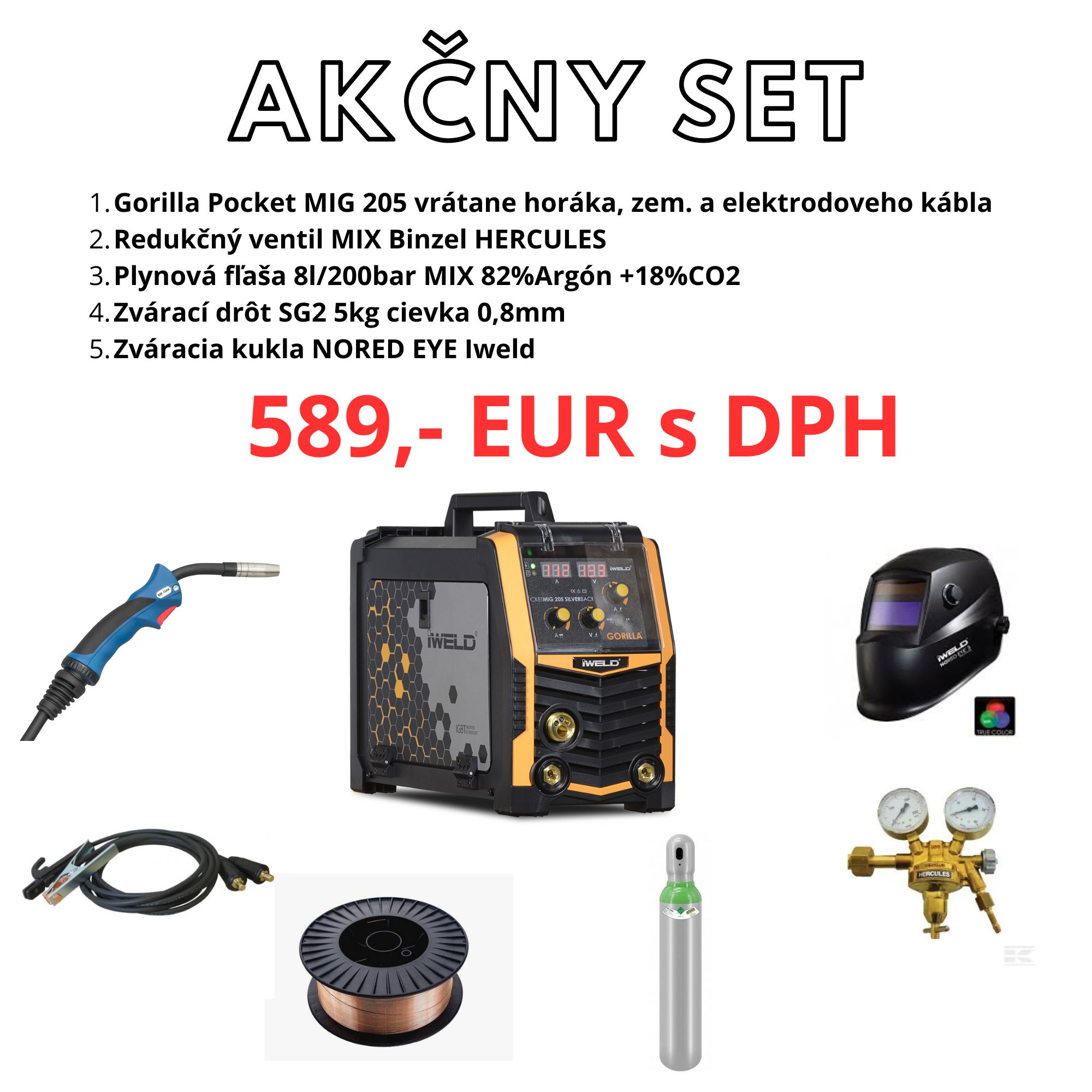GORILLA POCKETMIG 235 ALUFLUX MIG/MMA AKČNÝ SET