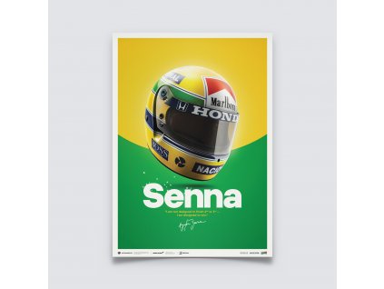 20089 posters mclaren mp4 4 ayrton senna helmet san marino gp 1988 limited edition of 200 50 x 70 cm