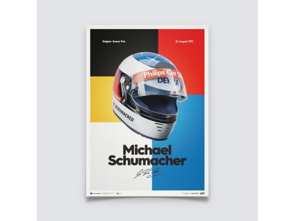 20041 9 posters michael schumacher helmet 1991 limited edition of 200 50 x 70 cm