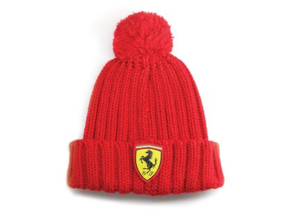 Scuderia Ferrari dětský kulich s bambulí červený
