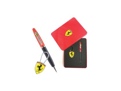 Scuderia Ferrari Maranello dárkový set- Ballpoint pero a přívesek v krabičce