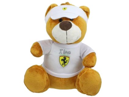 Scuderia Ferrari velký plyšový medvídek bílý 30 cm 01