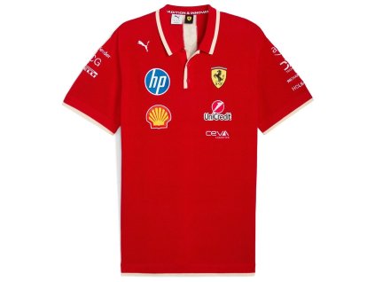 Ferrari F1 2025 týmové polo tričko - speciální edice China GP červená