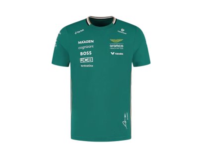 Aston Martin F1 2025 týmové pánské tričko zelené alonso