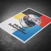 20041 4 posters michael schumacher helmet 1991 limited edition of 200 50 x 70 cm
