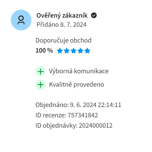 100% hodnocení FabaBaga.cz na Heureka.cz