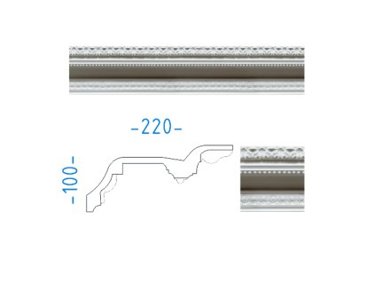 Sádrová stropní lišta s ornamenty 100x220 mm 72575