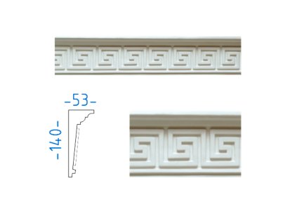 Sádrová římsa s ornamentem 140x53 mm 74102