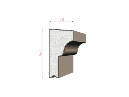 Fasádní parapet 140 x 70 mm 312001