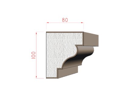 Fasádní parapet 100 x 80 mm 312040