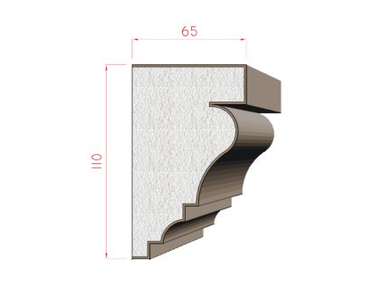 Fasádní parapet 110 x 65mm 312170