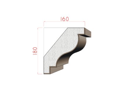 Fasádní podstřešní římsa 180x160 mm 316130