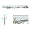 Sádrová římsa s ornamentem 105x34 mm 74631