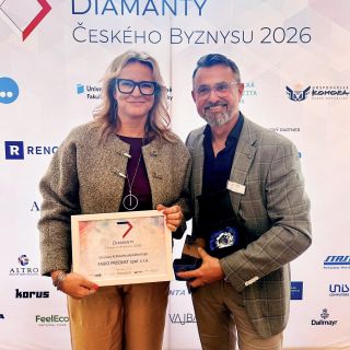 Máme důvod k radosti. 💛 FABIO PRODUKT bylo v rámci Diamantů českého byznysu 2026 zařazeno do Diamantové síně slávy...