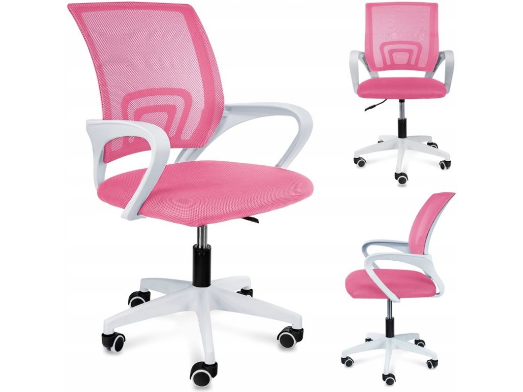 Otočná židle SMART růžová s bílou