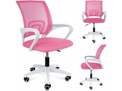 Otočná židle SMART růžová s bílou