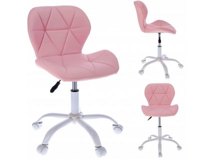 Otočná židle ENDO, ekokůže, růžová