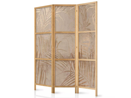 dreveny paravan fabulo 3 dilny zlate palmy | 1