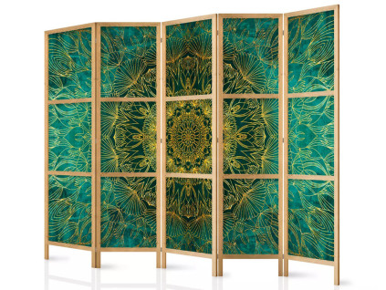 dreveny paravan fabulo 5 dilny zlata mandala | 1