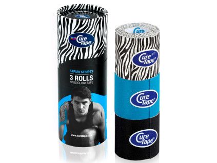 kineziologicke tejpy mycuretape modra cerna zebra | 1