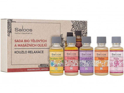 saloos kouzlo relaxace sada bio telovych a masaznich oleju | 5x20ml