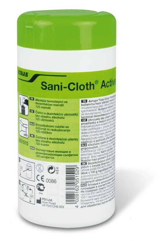 Levně Sani-Cloth Active ubrousky vlhčené bez alkoholu 125 ks