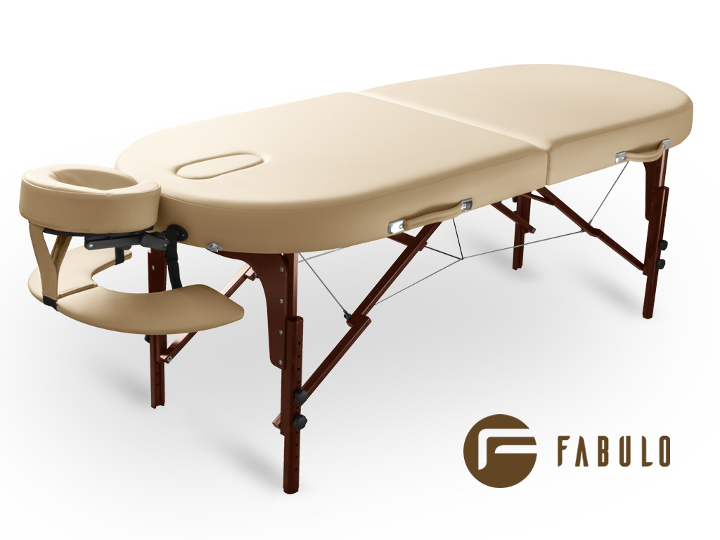 Levně Fabulo, USA Dřevěný masážní stůl Fabulo DIABLO Oval Set (192x76cm, 4 barvy) Barva: krémová