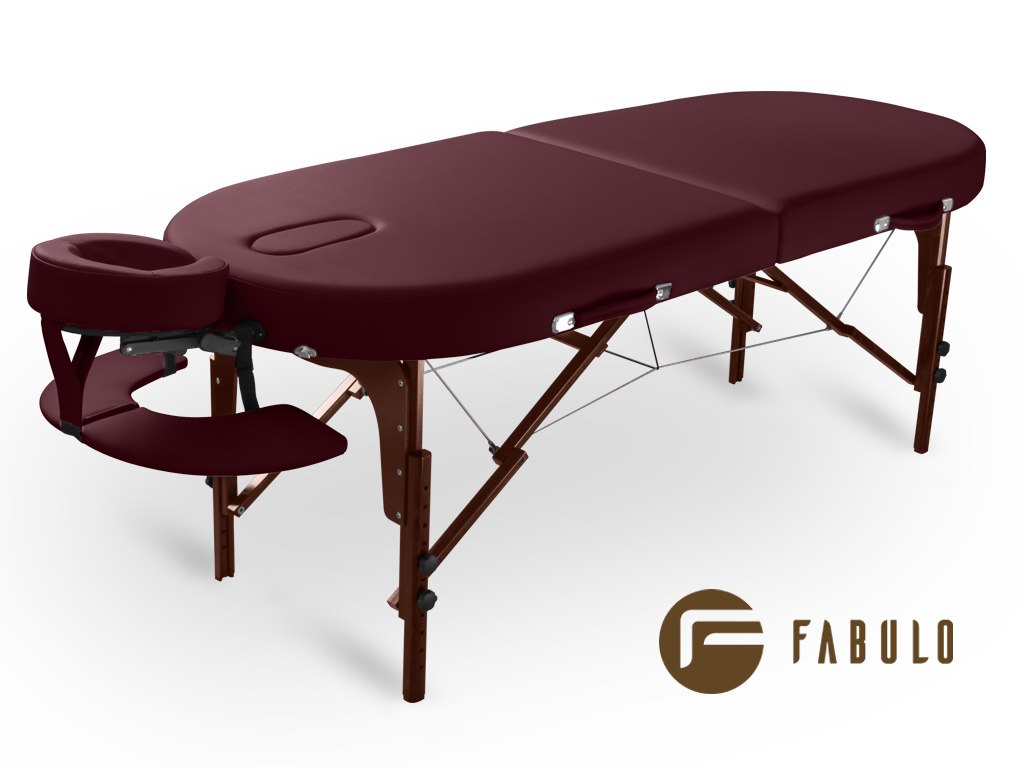 Levně Fabulo, USA Dřevěný masážní stůl Fabulo DIABLO Oval Set (192x76cm, 4 barvy) Barva: bordová