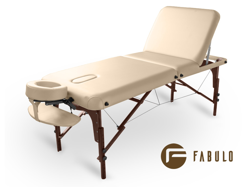 Levně Fabulo, USA Dřevěný masážní stůl Fabulo DIABLO Plus Set (192x76cm, 4 barvy) Barva: krémová