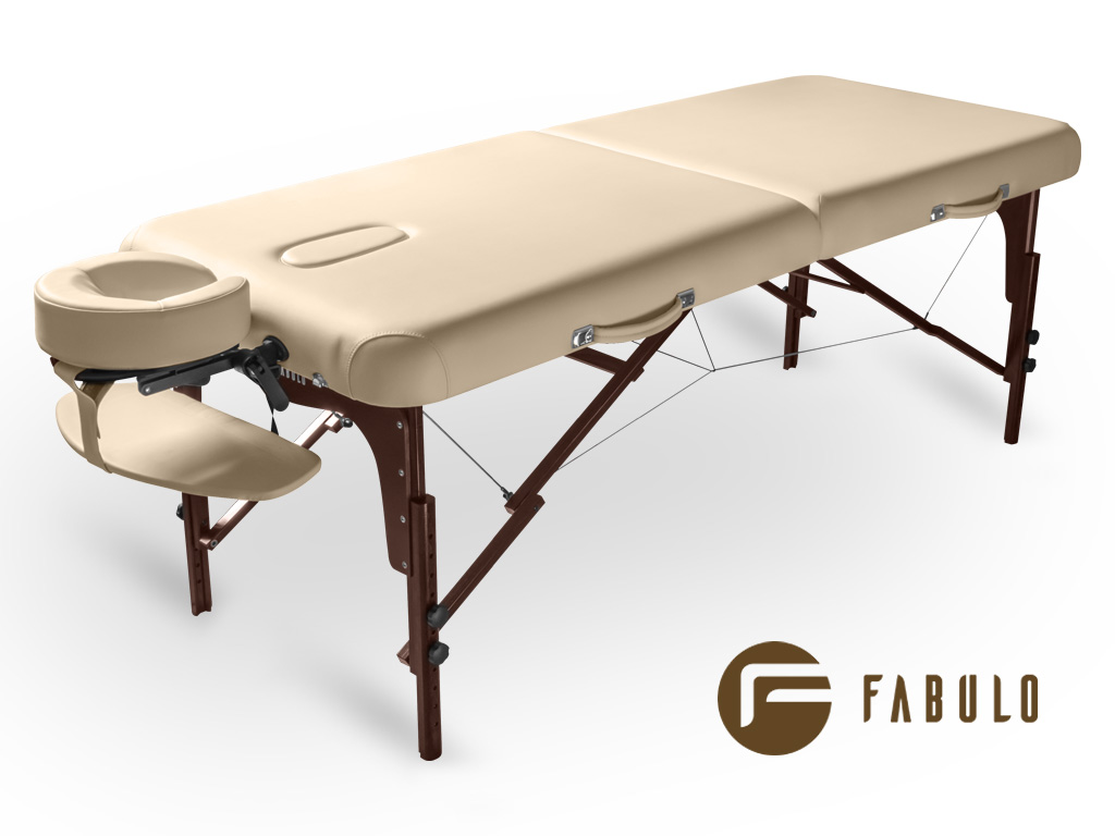Levně Fabulo, USA Dřevěný masážní stůl Fabulo DIABLO Set (192x76cm, 4 barvy) Barva: krémová