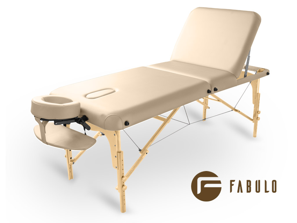 Levně Fabulo, USA Dřevěný masážní stůl Fabulo GURU Plus Set (192x76cm, 8 barev) Barva: krémová