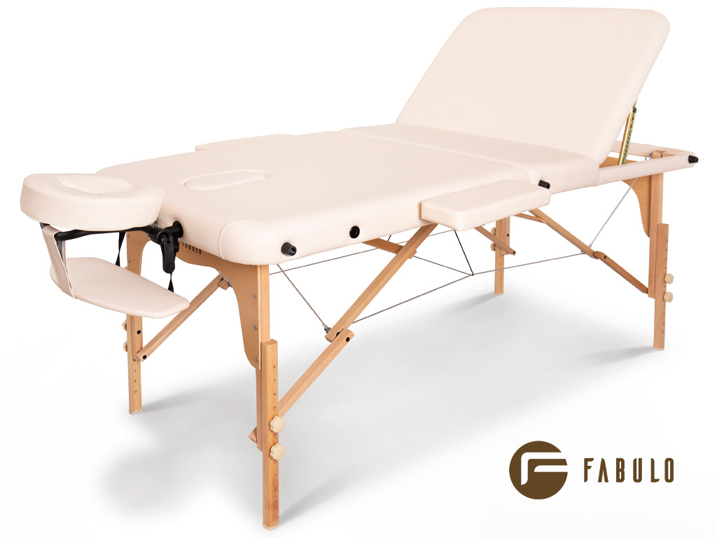 Fabulo, USA Dřevěný masážní stůl Fabulo UNO Plus Set (186x71cm, 4 barvy) Barva: krémová