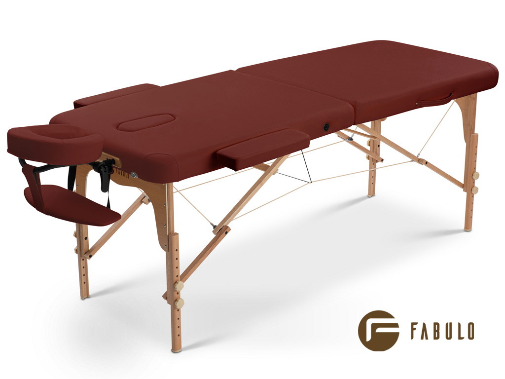 Levně Fabulo, USA Dřevěný masážní stůl Fabulo UNO Set (186x71cm, 9 barev) Barva: bordová