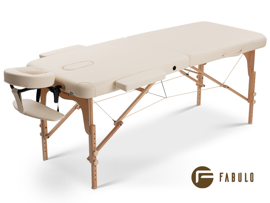 Fabulo, USA Dřevěný masážní stůl Fabulo UNO Set (186x71cm, 9 barev) Barva: krémová
