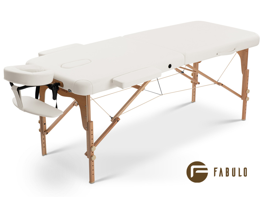 Levně Fabulo, USA Dřevěný masážní stůl Fabulo UNO Set (186x71cm, 9 barev) Barva: bílá