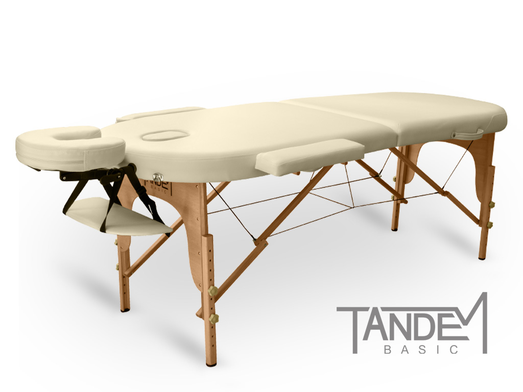Levně Skládací masážní stůl TANDEM Basic-2 Oval Barva: krémová