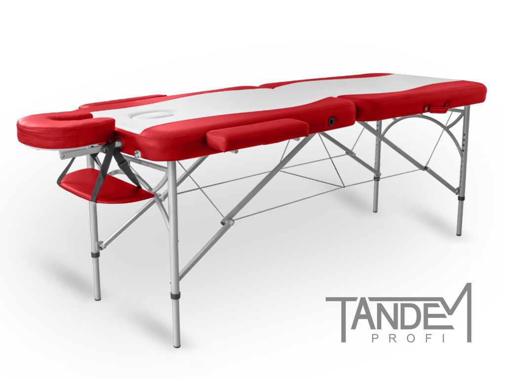Levně Skládací masážní stůl TANDEM Profi A2D Duo Barva: krémovo-červená