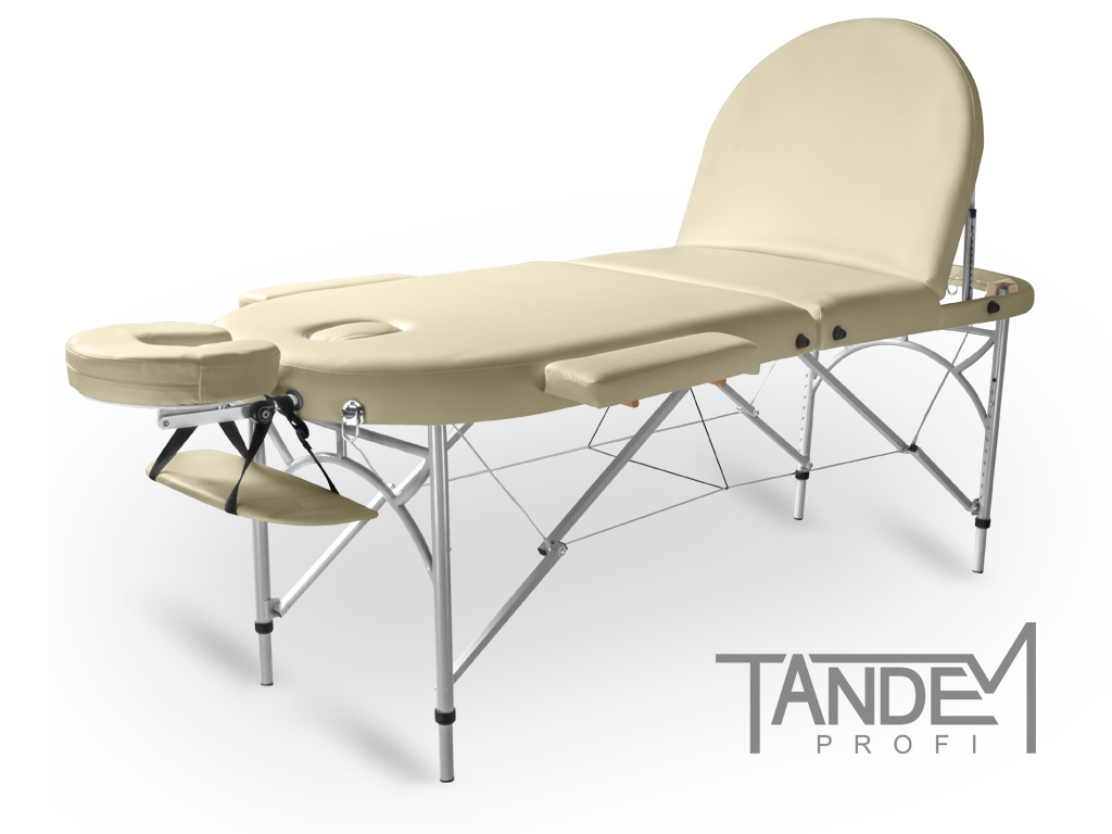 Levně Skládací masážní stůl TANDEM Profi A3D Oval Barva: krémová