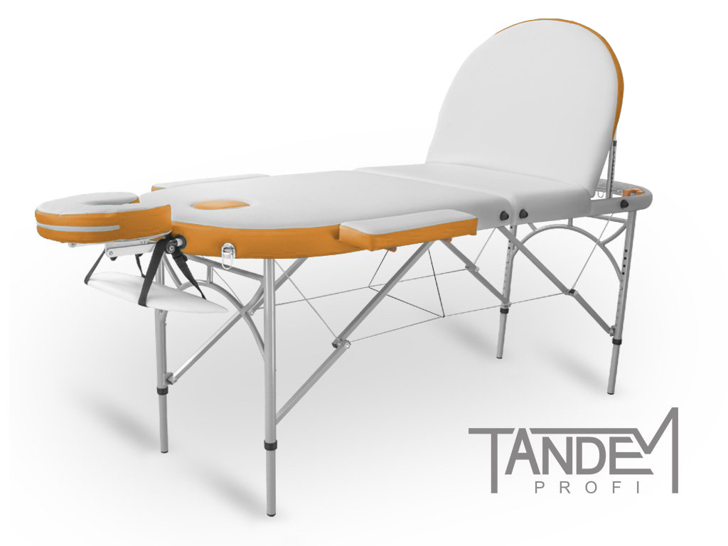 Skládací masážní stůl TANDEM Profi A3D Oval Duo Barva: bílo-broskvová