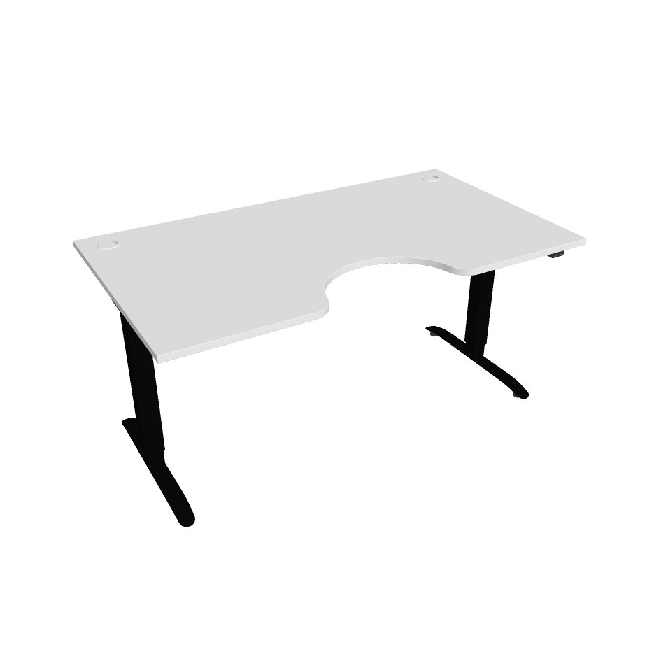 Office Pro psací stůl Hobis Motion MS ERGO 2 Šířka: 160 cm, Barva desky: bílá, Barva kovu: černá RAL 9005