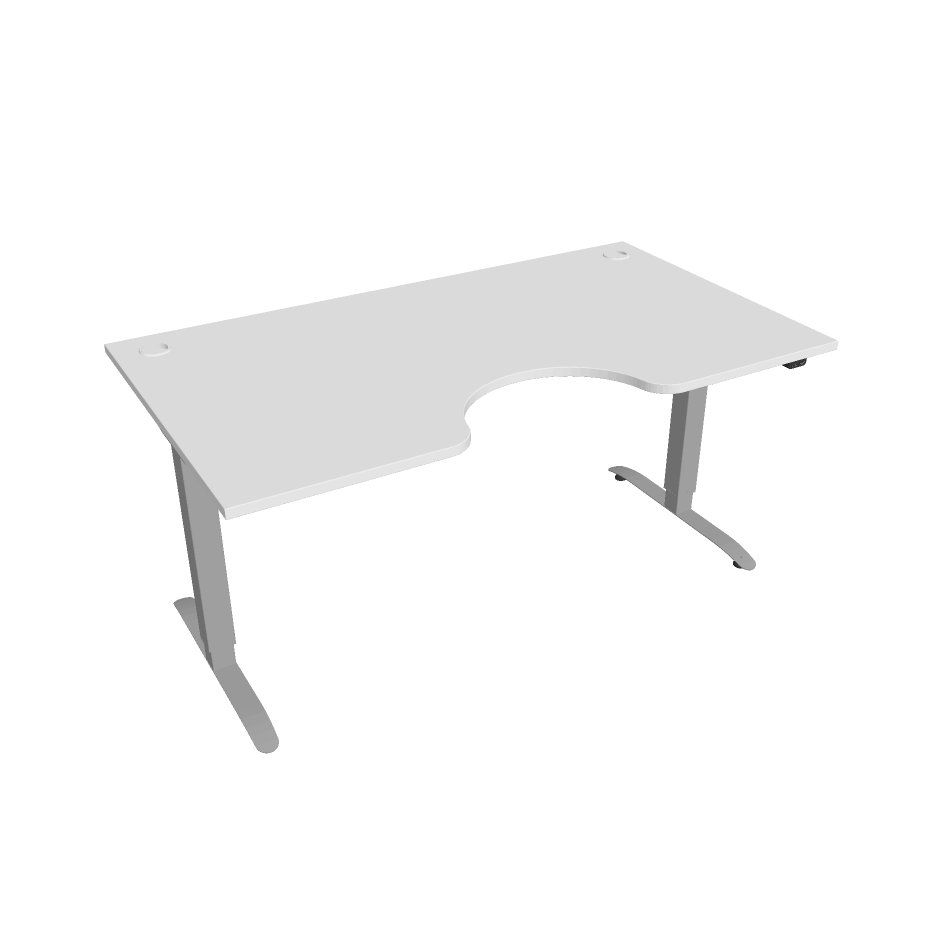 Office Pro psací stůl Hobis Motion MS ERGO 2 Šířka: 160 cm, Barva desky: bílá, Barva kovu: šedá RAL 9006