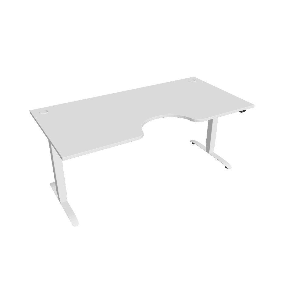 Office Pro psací stůl Hobis Motion MS ERGO 2 Šířka: 180 cm, Barva desky: bílá, Barva kovu: bílá RAL 9016
