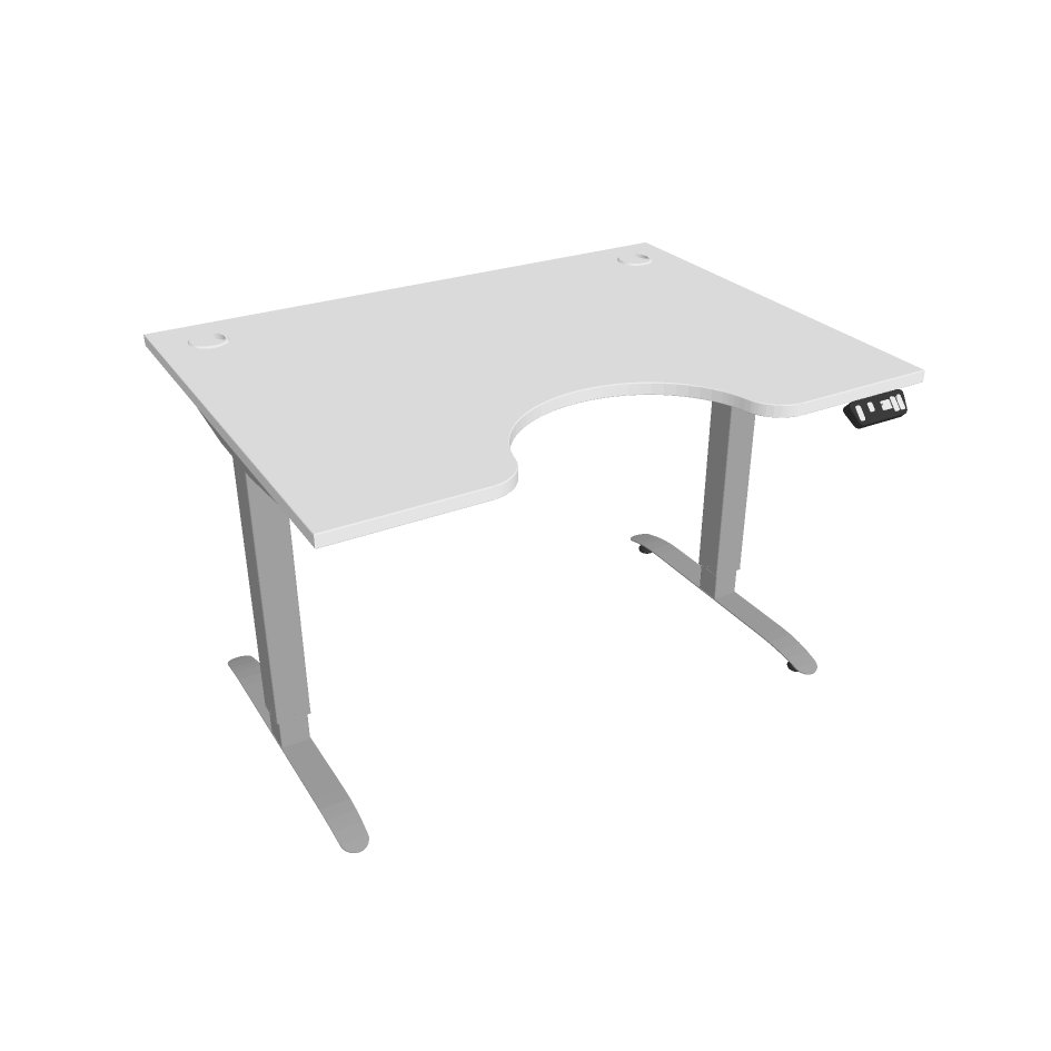 Levně Office Pro psací stůl Hobis Motion MS ERGO 2 Šířka: 120 cm, Barva desky: bílá, Barva kovu: šedá RAL 9006
