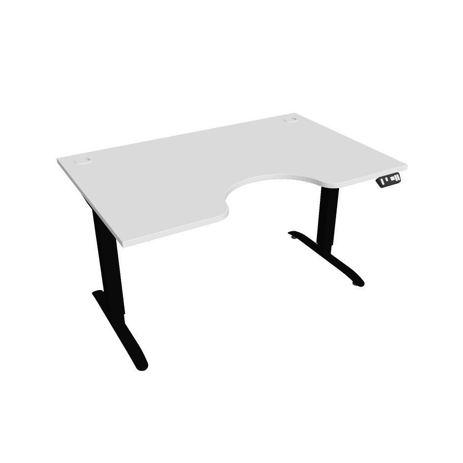 Office Pro psací stůl Hobis Motion MS ERGO 2 Šířka: 140 cm, Barva desky: bílá, Barva kovu: černá RAL 9005
