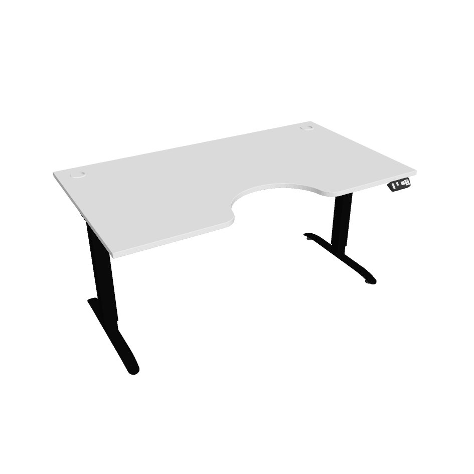 Office Pro psací stůl Hobis Motion MS ERGO 2 Šířka: 160 cm, Barva desky: bílá, Barva kovu: černá RAL 9005