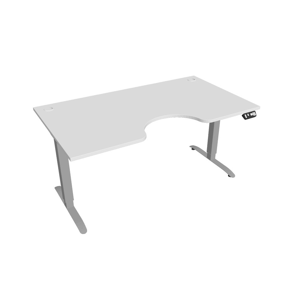 Levně Office Pro psací stůl Hobis Motion MS ERGO 2 Šířka: 160 cm, Barva desky: bílá, Barva kovu: šedá RAL 9006