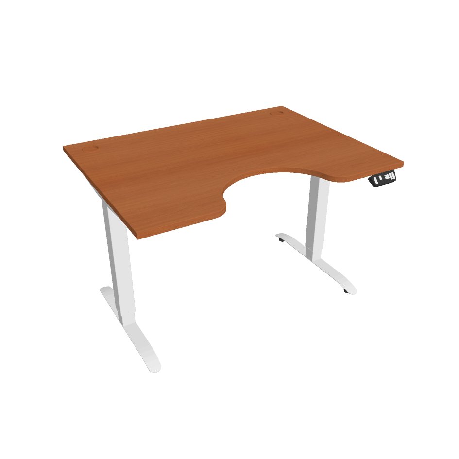 Levně Office Pro psací stůl Hobis Motion MS ERGO 2 Šířka: 120 cm, Barva desky: třešeň, Barva kovu: bílá RAL 9016