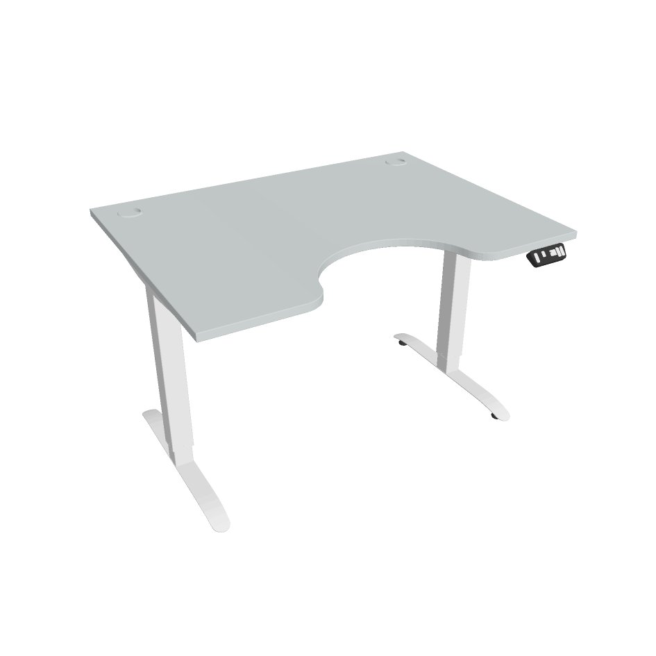 Levně Office Pro psací stůl Hobis Motion MS ERGO 2 Šířka: 120 cm, Barva desky: šedá, Barva kovu: bílá RAL 9016